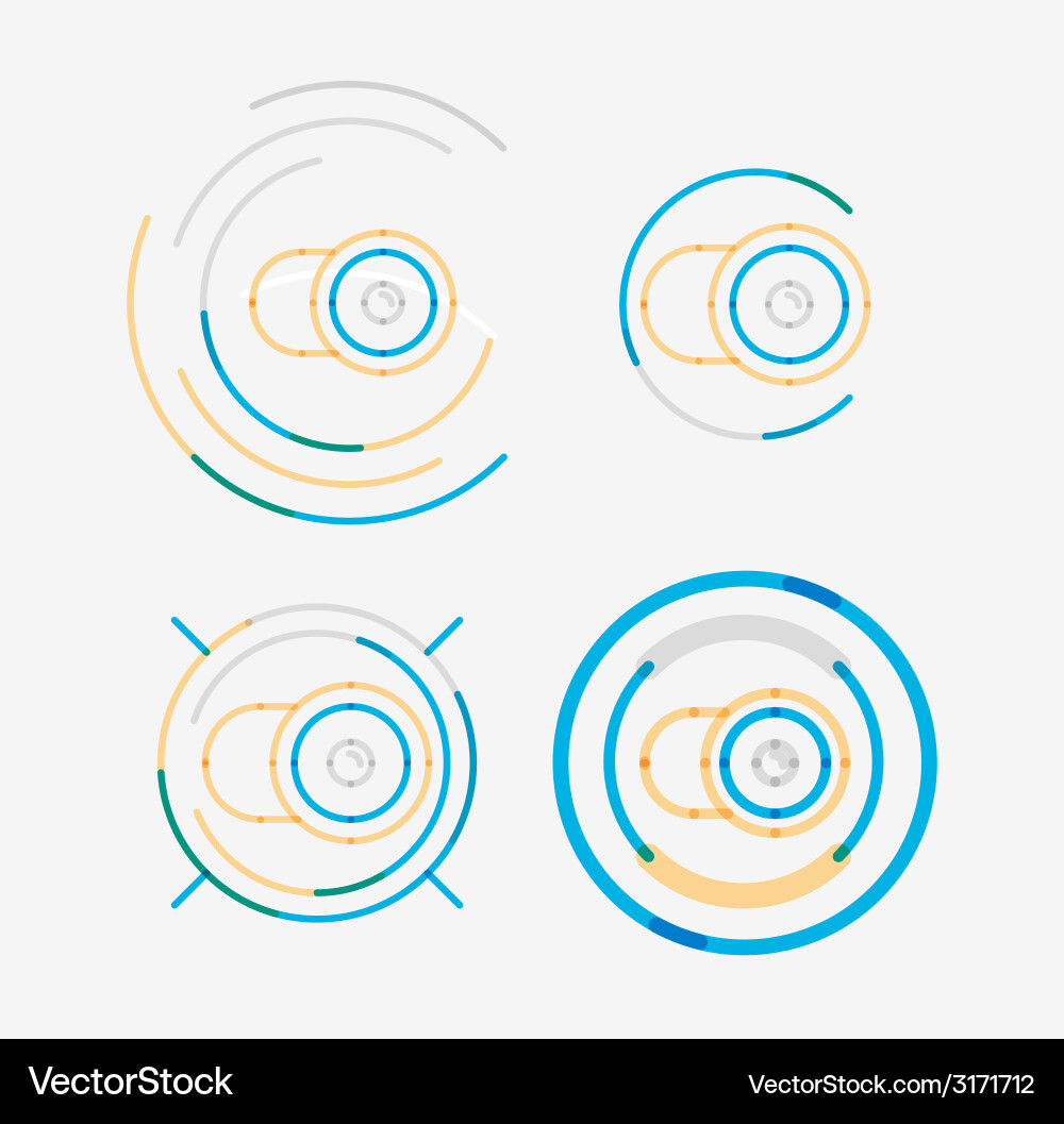 Thin line neat design logo set camera concept Vector Image