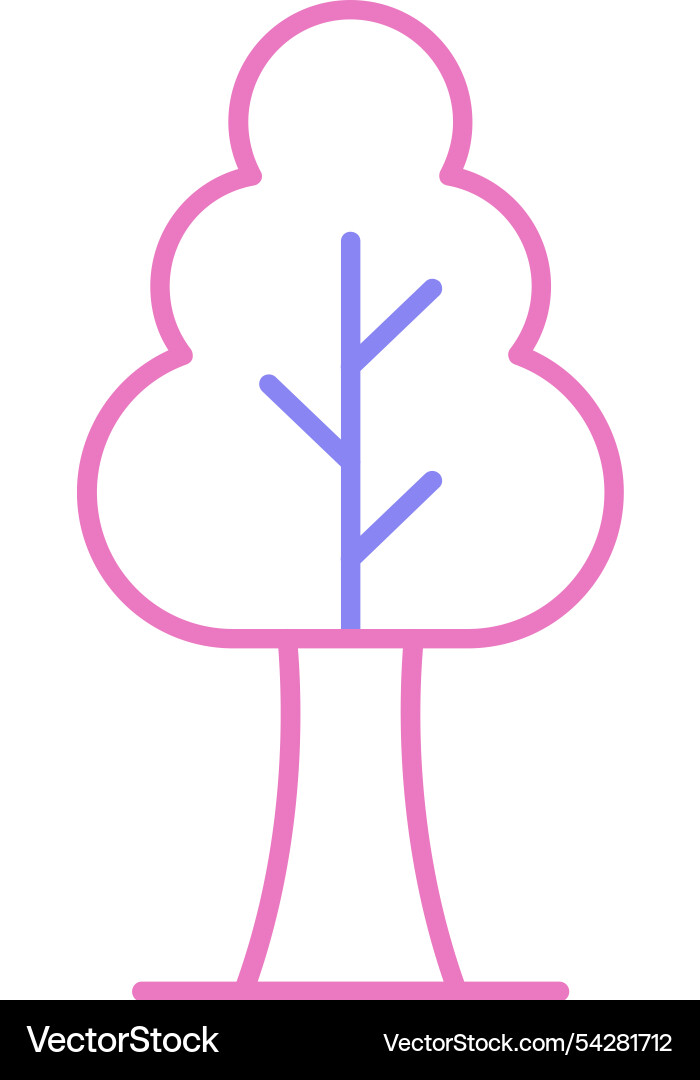 Tree line two colour icon Vector Image