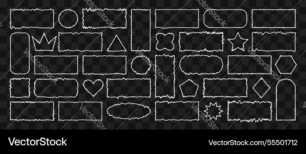 White rectangle form with jagged edges ripped White rectangle form with jagged edges ripped vector image