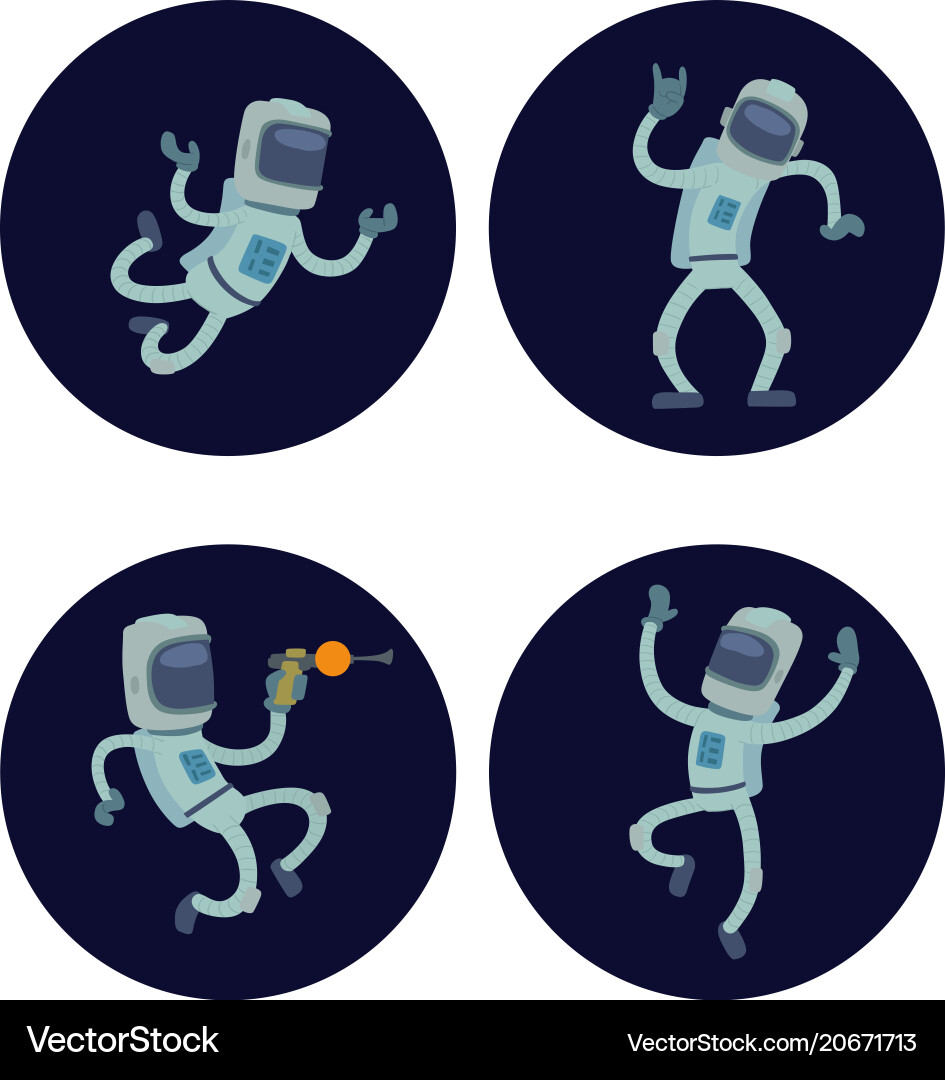 Astronaut in space character having fun Astronaut in space character having fun vector image