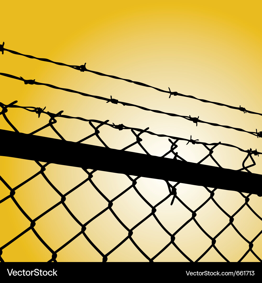 Barbed Wire Fence Vector Image