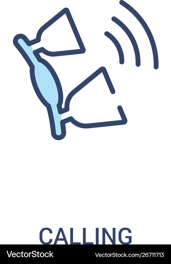 Calling concept 2 colored icon simple line Calling concept 2 colored icon simple line vector image