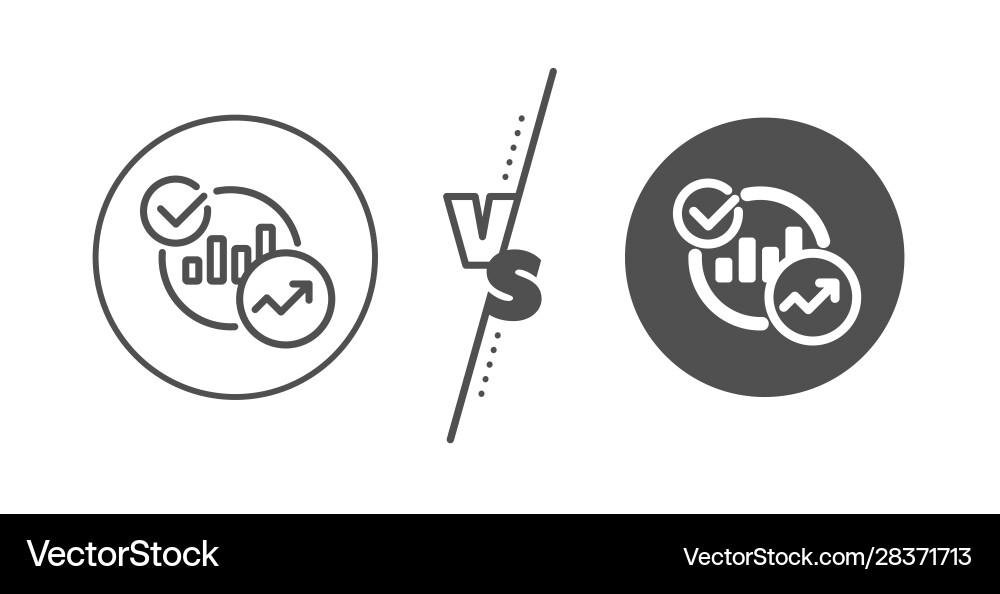 Charts statistics line icon report graph sign Vector Image