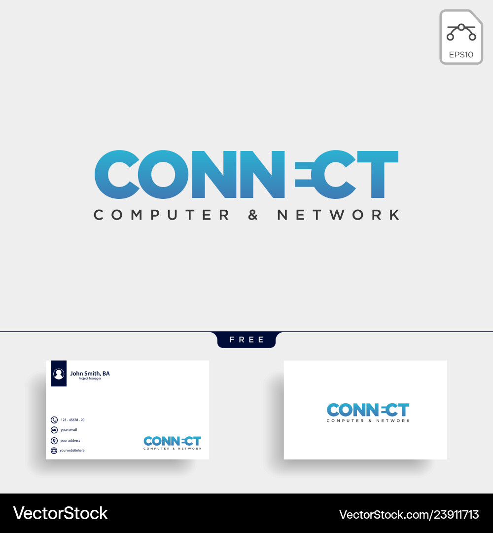 Connect text logo template icon element Vector Image