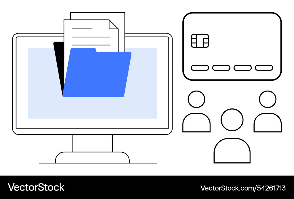Digital banking concept with computer folder vector image