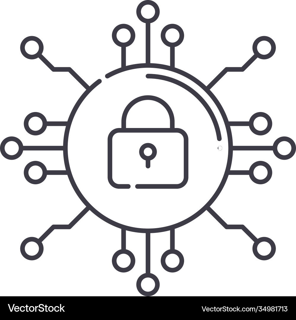 Digital security icon linear isolated Digital security icon linear isolated vector image