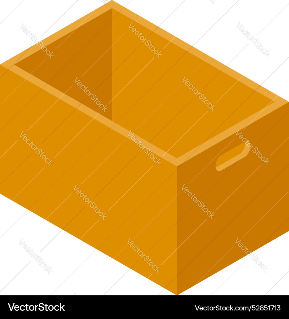 Empty open storage box isometric view Empty open storage box isometric view Vector Image