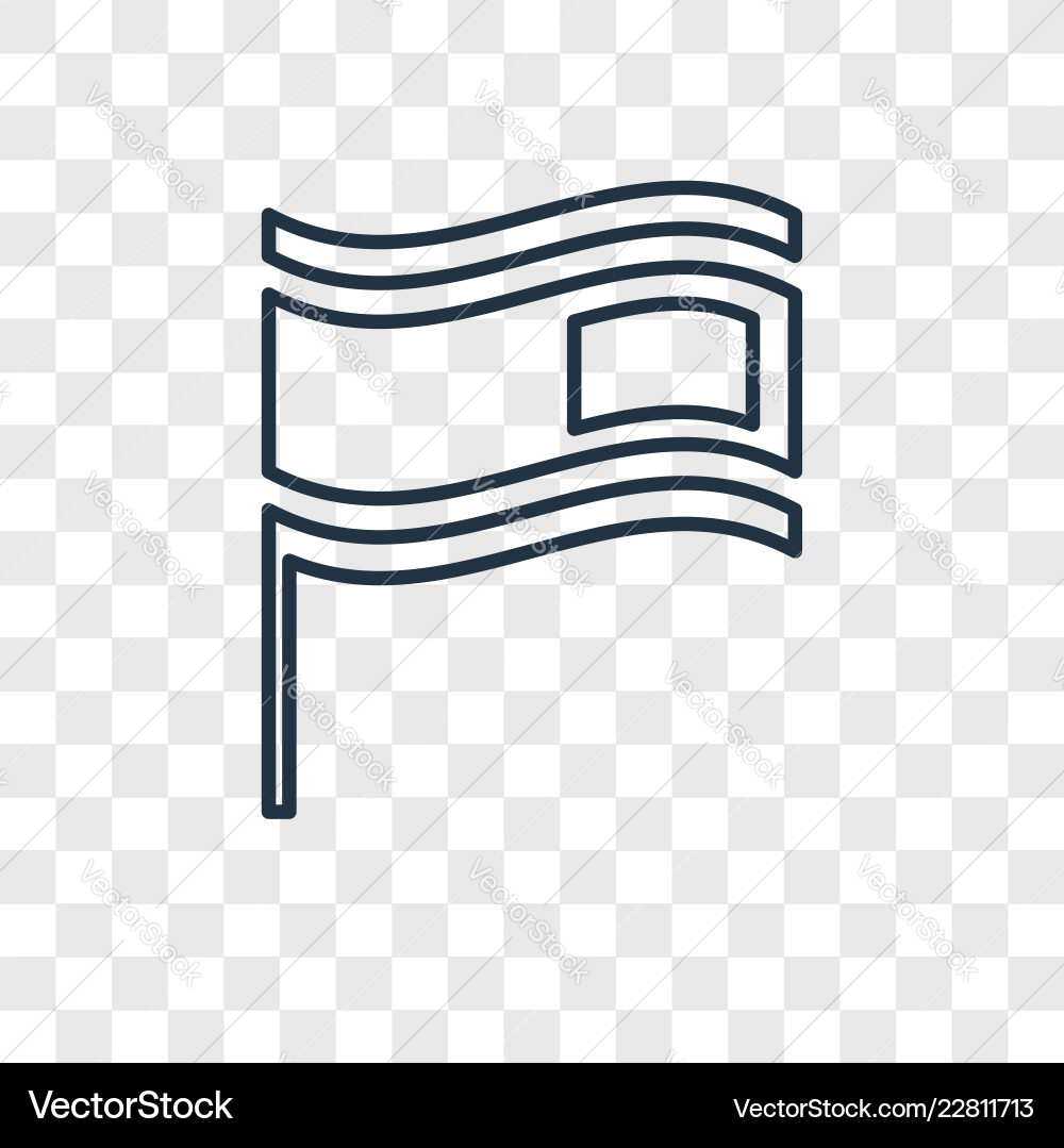 Flag concept linear icon isolated on transparent Flag concept linear icon isolated on transparent vector image