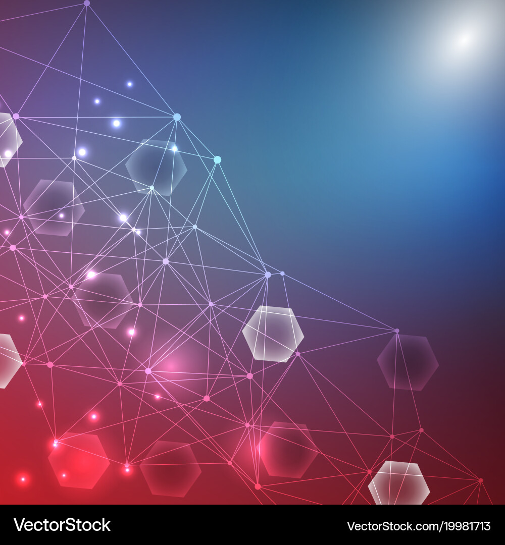 Geometric abstract background with connected line vector image