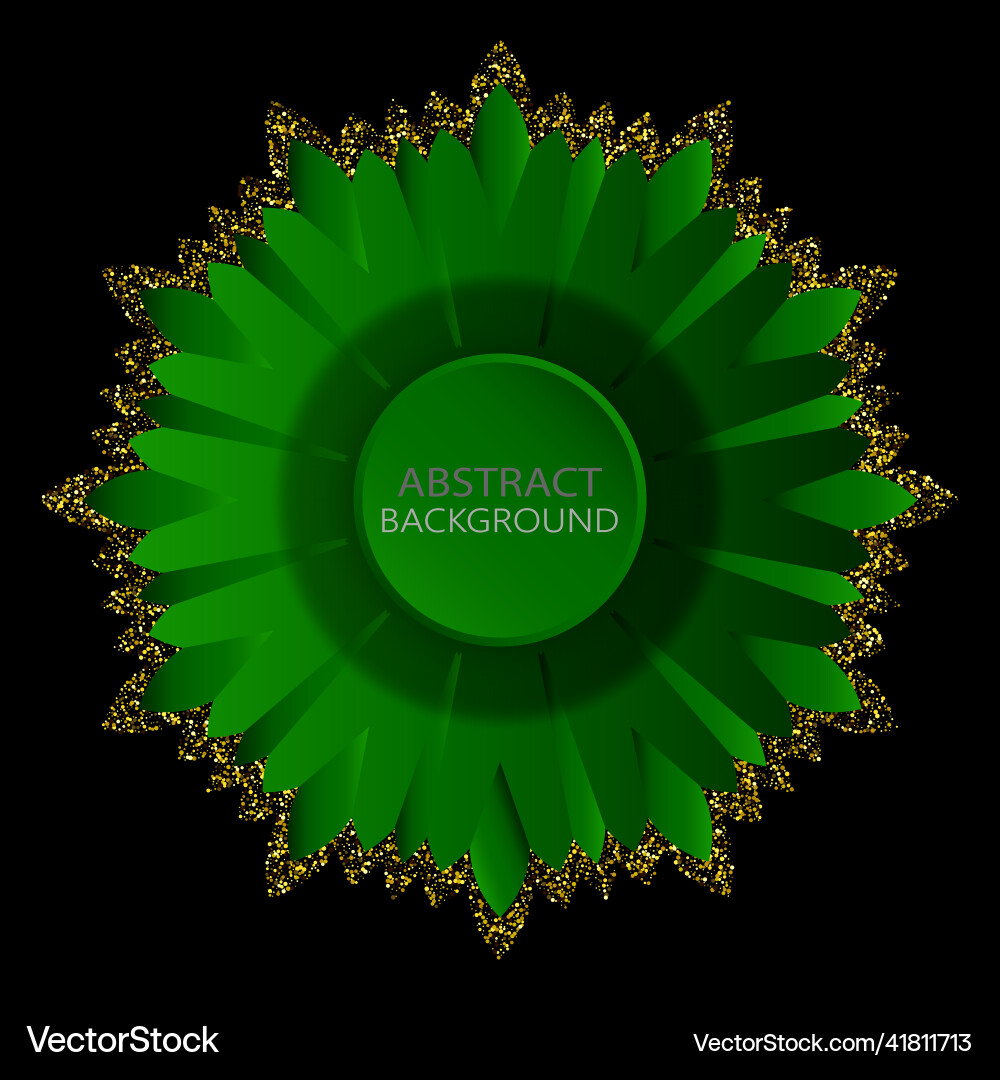 Geometric green abstract element round frame Vector Image