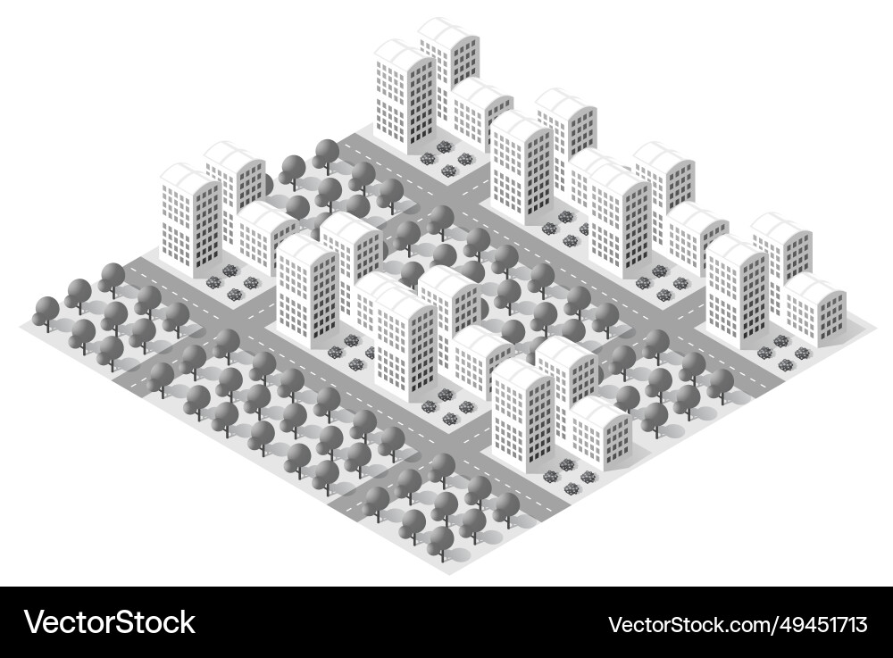 Megapolis 3d isometric three-dimensional view Megapolis 3d isometric three-dimensional view vector image