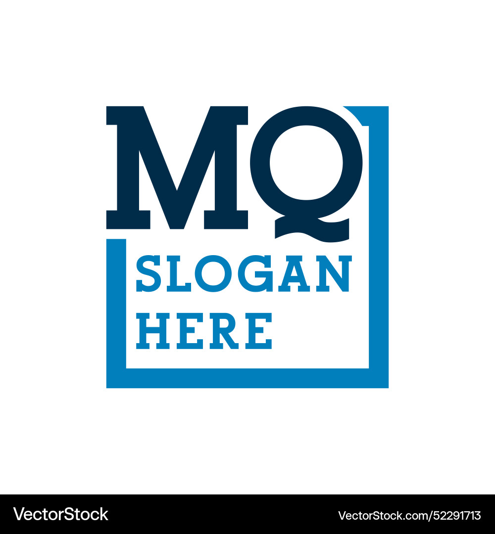 Minimal initials logo letters m and q mq initial Vector Image
