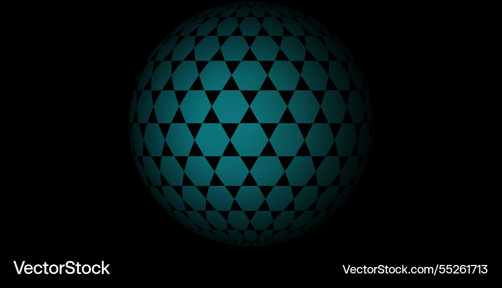 Modern linear style hexagonal globe Modern linear style hexagonal globe vector image