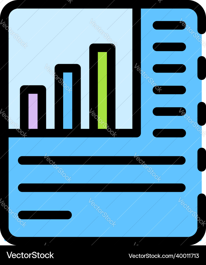 Paper analytics data icon color outline Vector Image