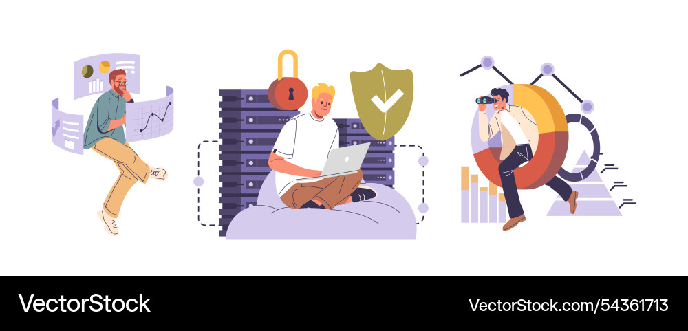 People working with data using cyberspace digital People working with data using cyberspace digital vector image
