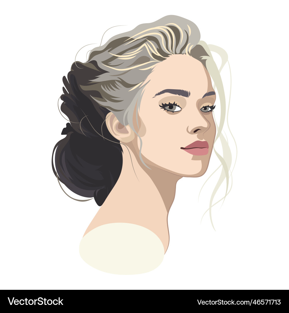 Portrait of a beautiful girl with hair beam vector image