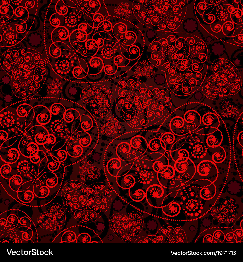 Red Heart Seamless Pattern Vector Image