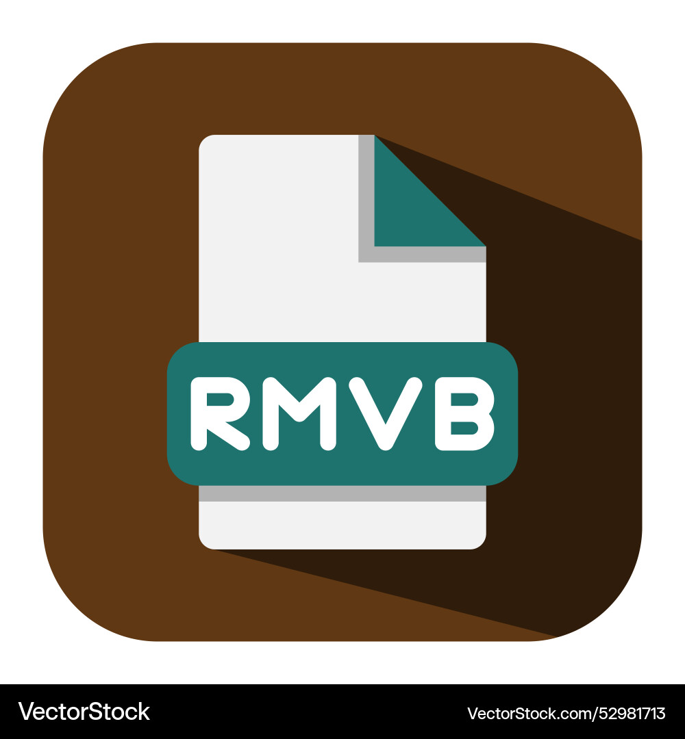 Rmvb file type flat icon can be used for various Vector Image