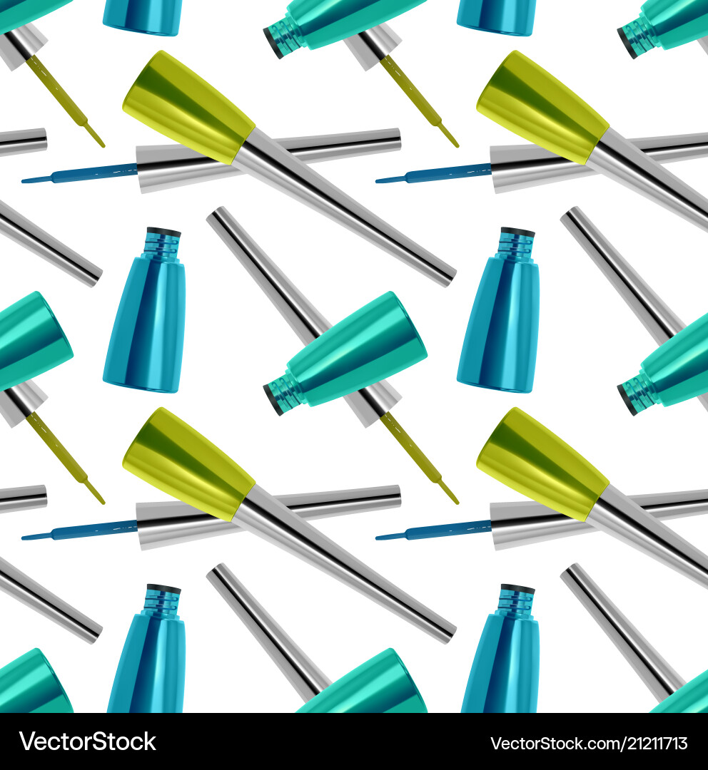 Seamless pattern with realistic 3d eyeliner vector image