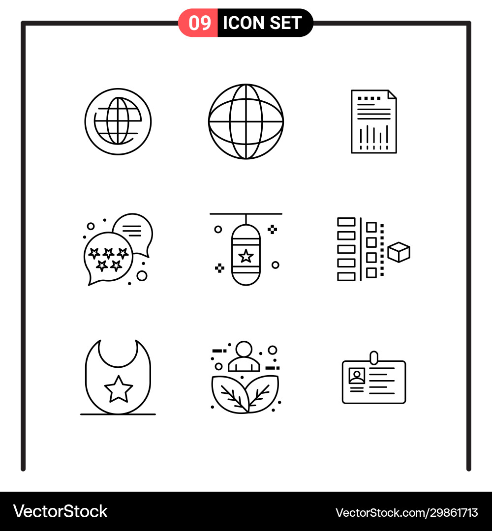 Set 9 line style icons for web and mobile Set 9 line style icons for web and mobile vector image