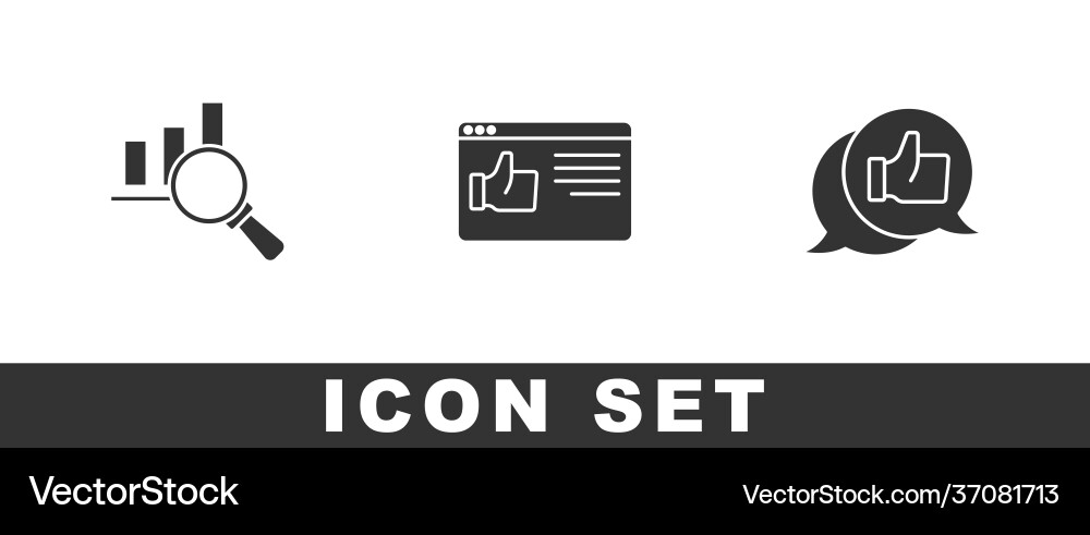 Set magnifying glass and analysis browser window Set magnifying glass and analysis browser window vector image