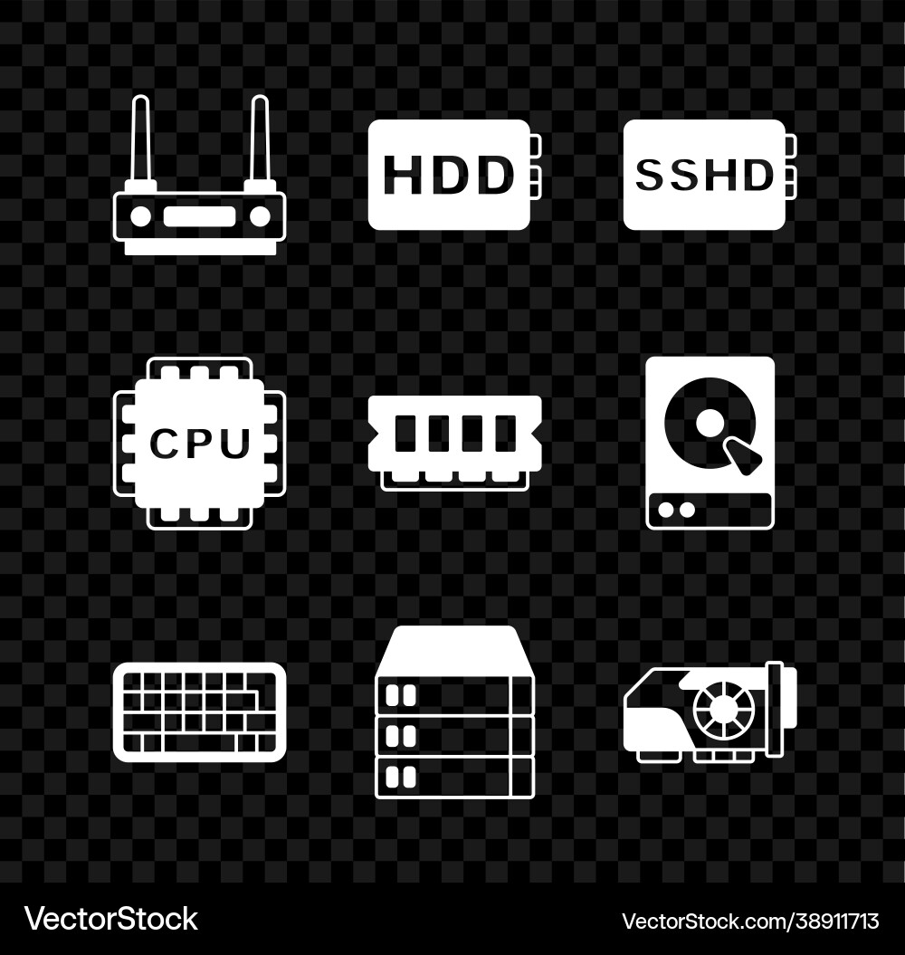 Set router and wi-fi signal hard disk drive hdd Set router and wi-fi signal hard disk drive hdd vector image