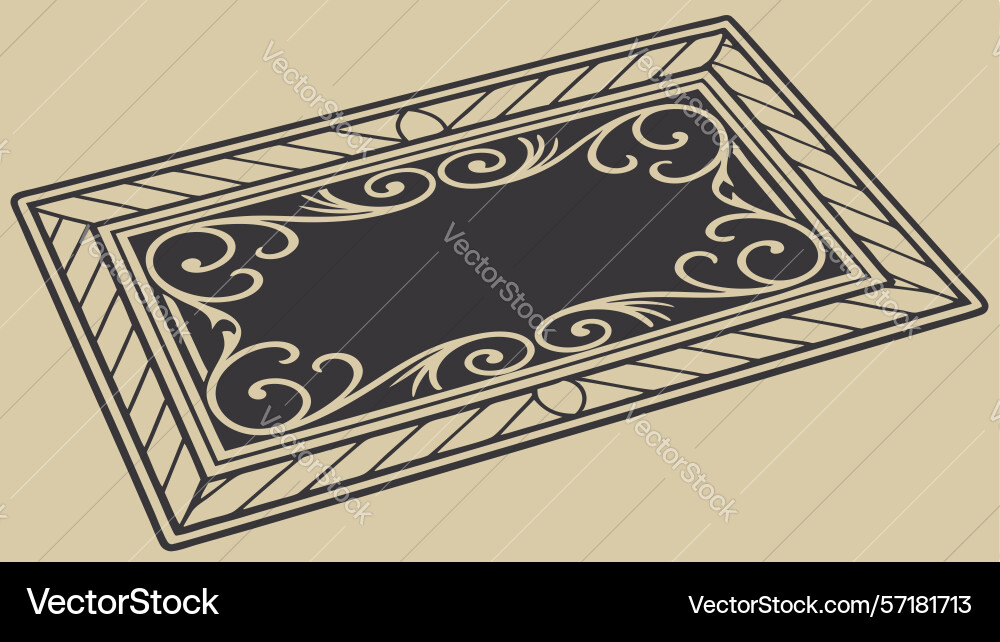 Simple bordered floor mat design generative ai vector image