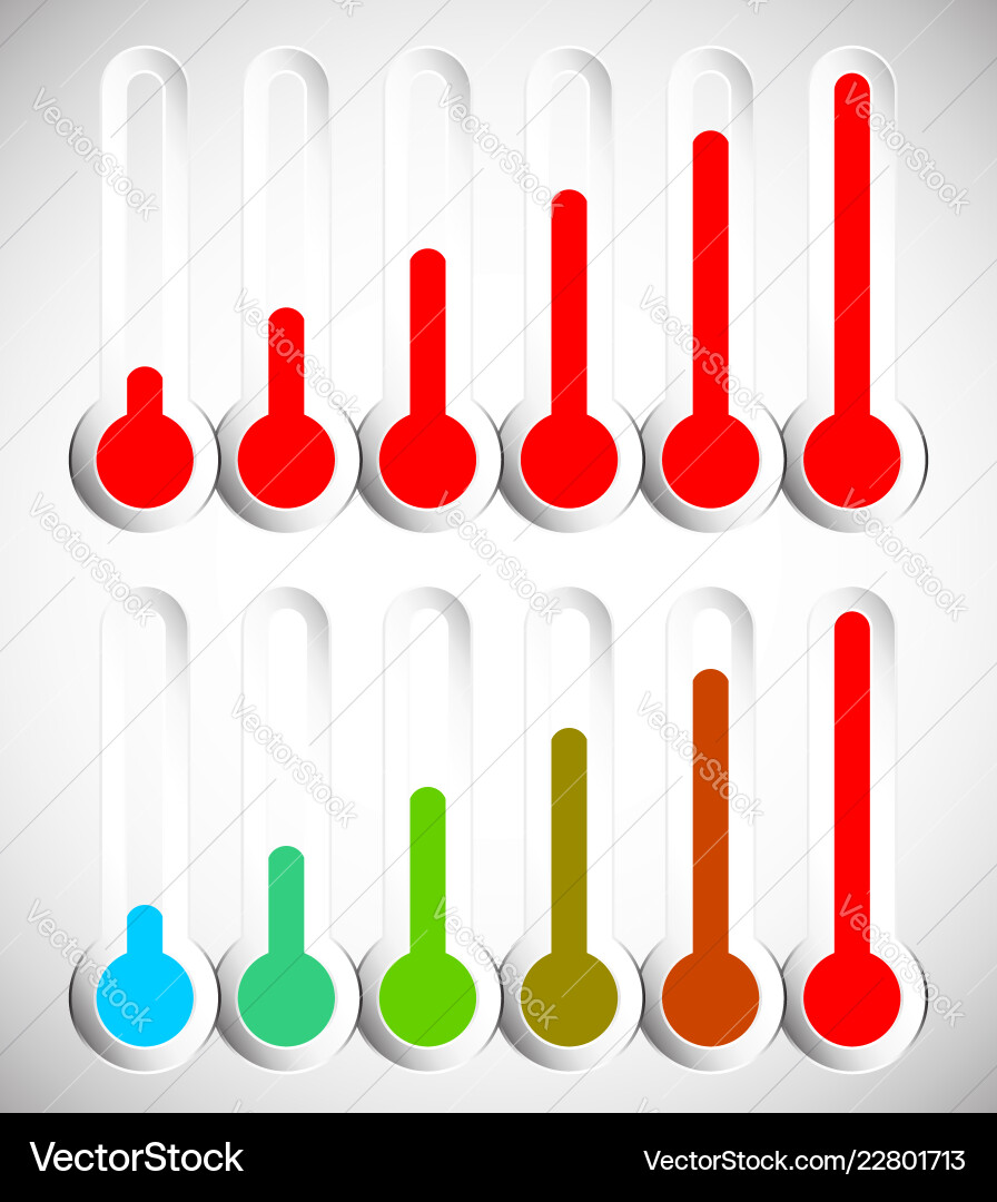 Simple thermometer graphics for temperature level Simple thermometer graphics for temperature level vector image