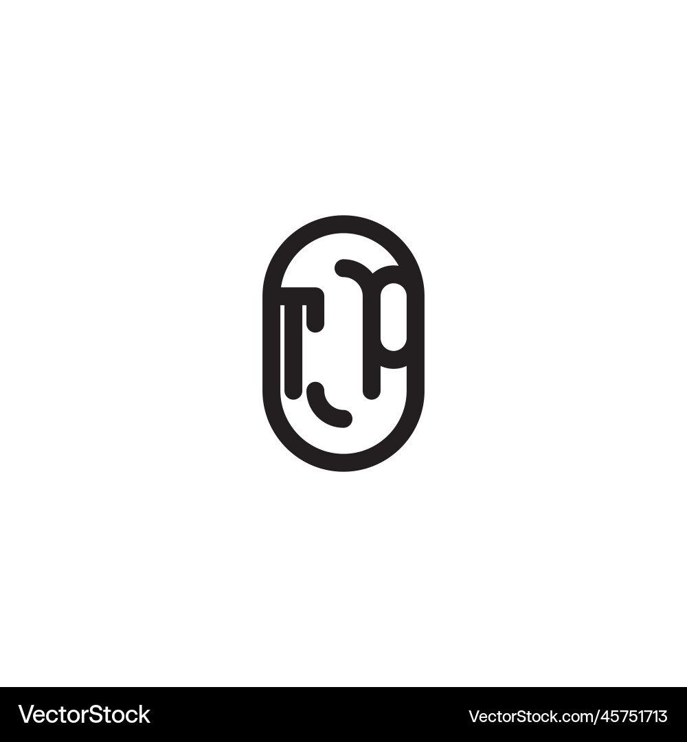 Tp line simple round initial concept with high Tp line simple round initial concept with high Vector Image