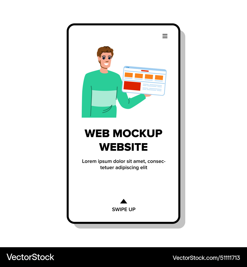User web mockup website User web mockup website Vector Image