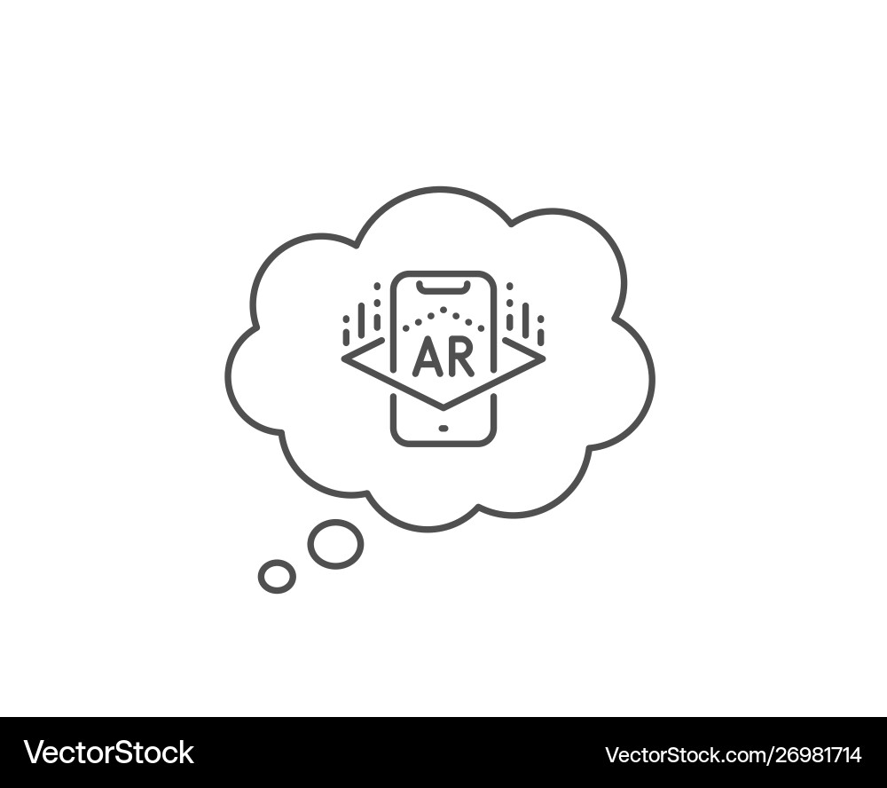 Augmented reality phone line icon vr simulation Augmented reality phone line icon vr simulation vector image