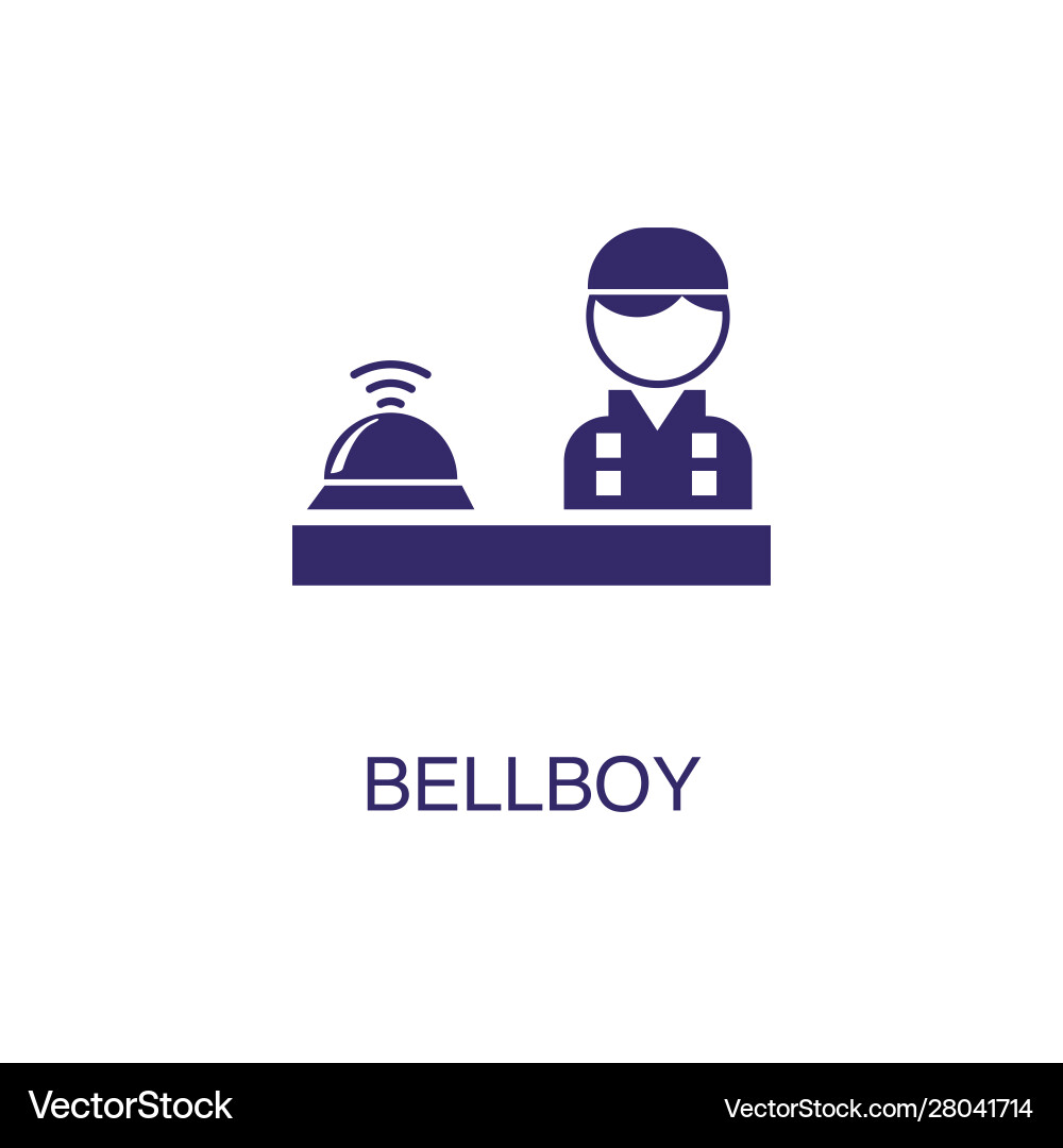 Bellboy element in flat simple style on white vector image