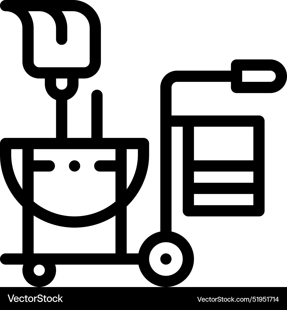 Cleaning cart icon thin linear style design Vector Image