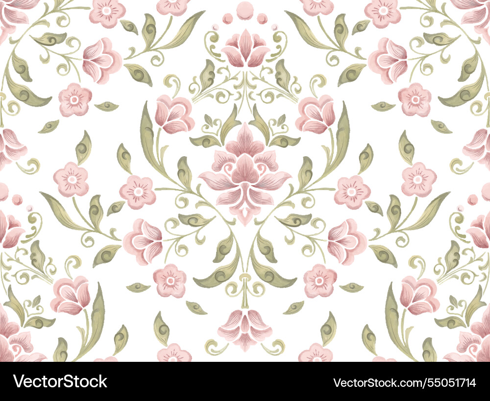 Damask seamless pattern element classical Damask seamless pattern element classical vector image