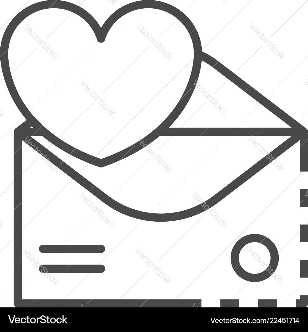 Email heart inbox icon outline style Email heart inbox icon outline style vector image