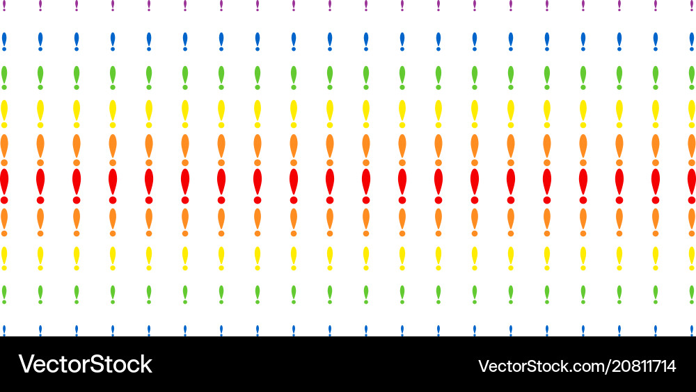 Exclamation sign shape halftone spectrum pattern Exclamation sign shape halftone spectrum pattern vector image