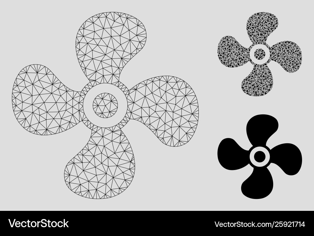 Fan mesh wire frame model and triangle Fan mesh wire frame model and triangle vector image