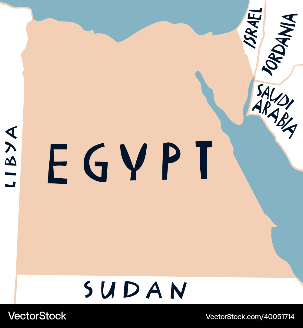 Hand gezeichnete stilisierte Karte von Ägypten Reise arab Hand gezeichnete stilisierte Karte von Ägypten Reise arab vektorbild