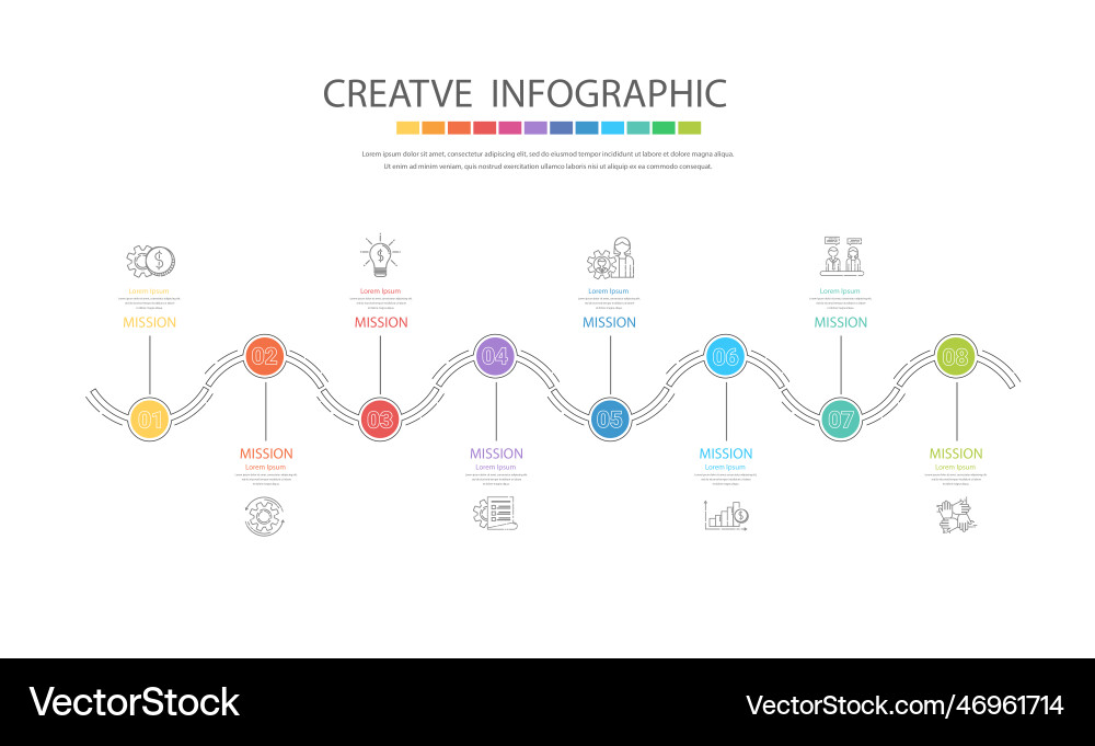 Infographics element design for 8 option can Vector Image