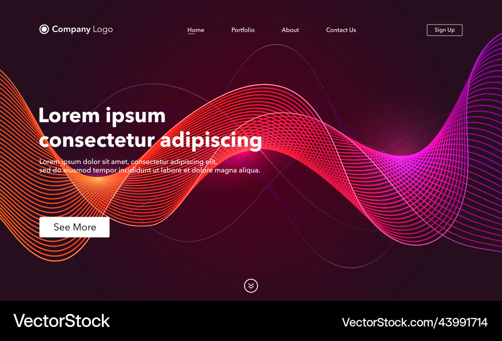 Landing page abstract background website template Landing page abstract background website template vector image