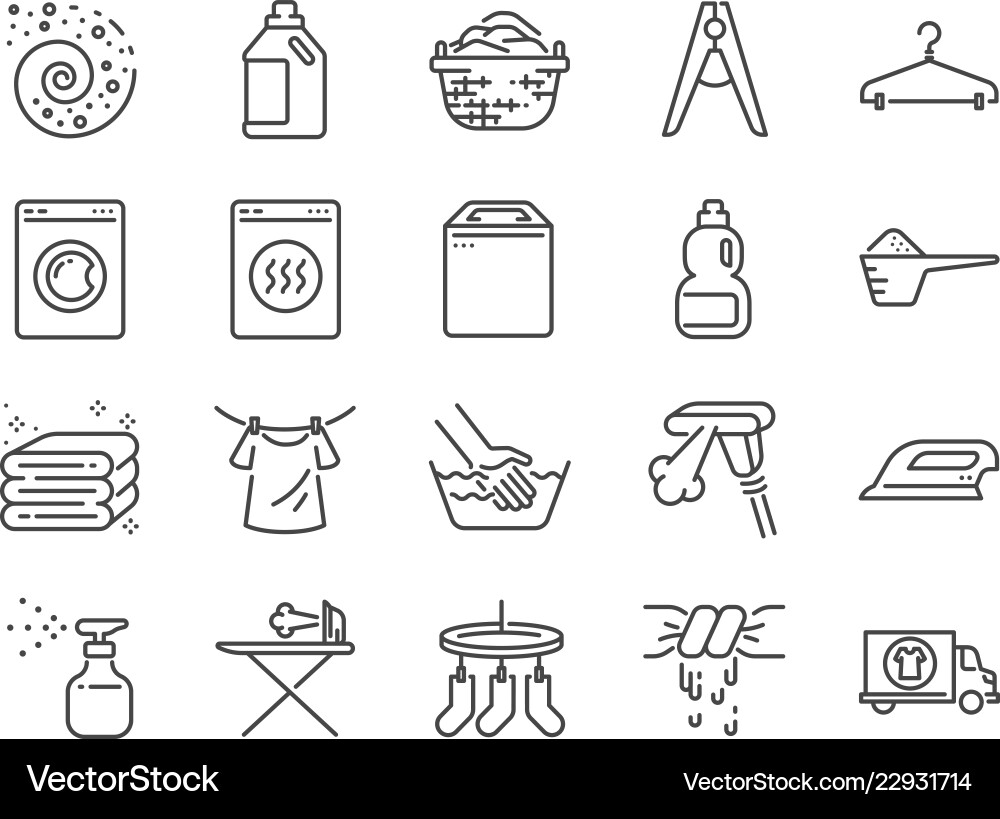 Laundry icon set Laundry icon set vector image
