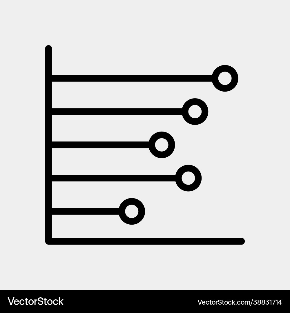 Line chart icon in style for any projects vector image