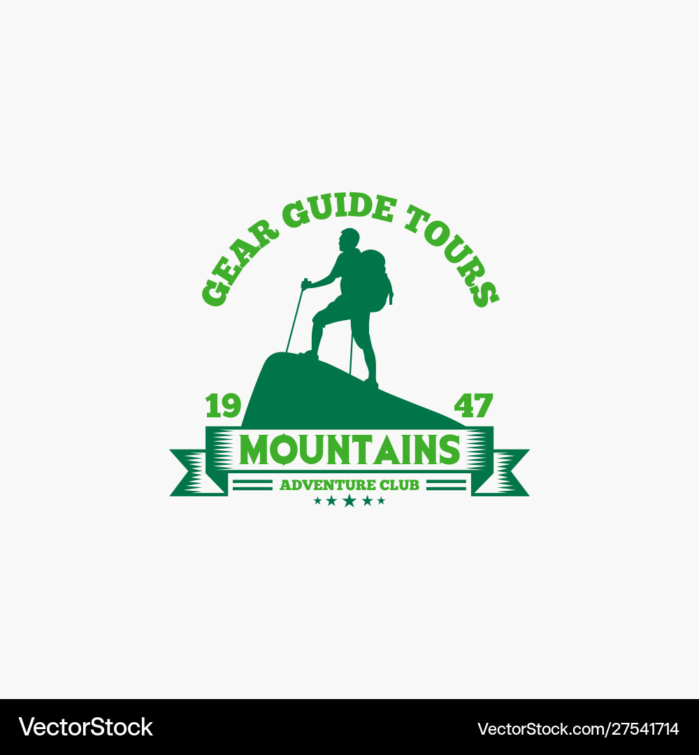 Mountains logo-badge-7 vector image