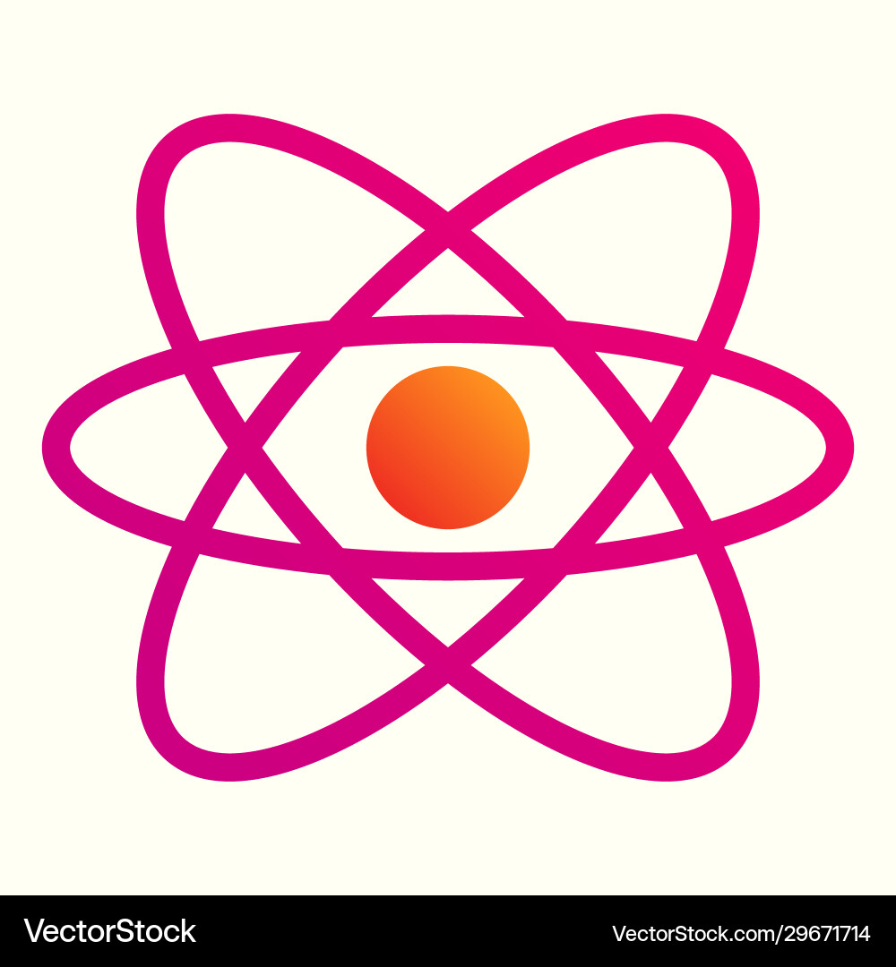 Orbits line icon circular atom physical structure Vector Image
