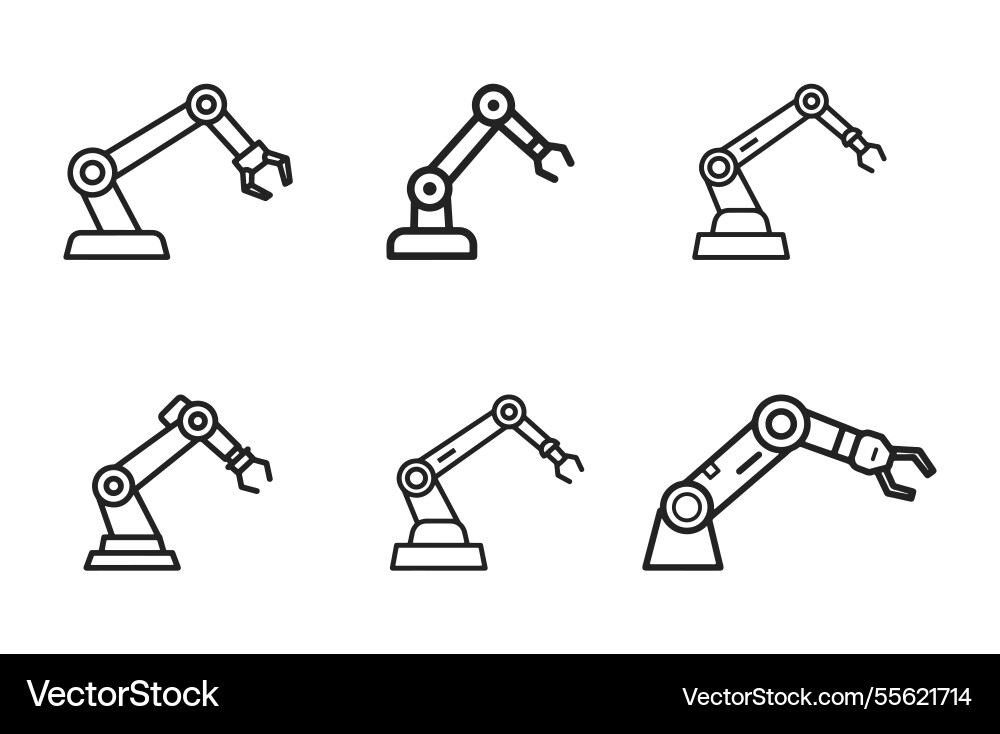 Robot arm icon editable and isolated Robot arm icon editable and isolated Vector Image