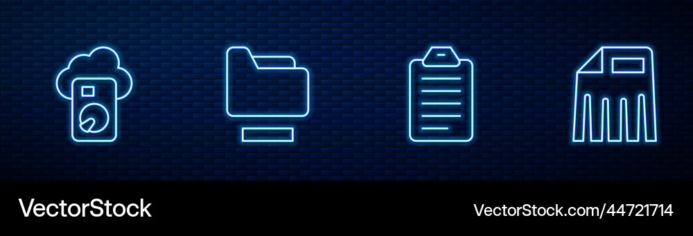 Set line to do list or planning cloud database Set line to do list or planning cloud database vector image