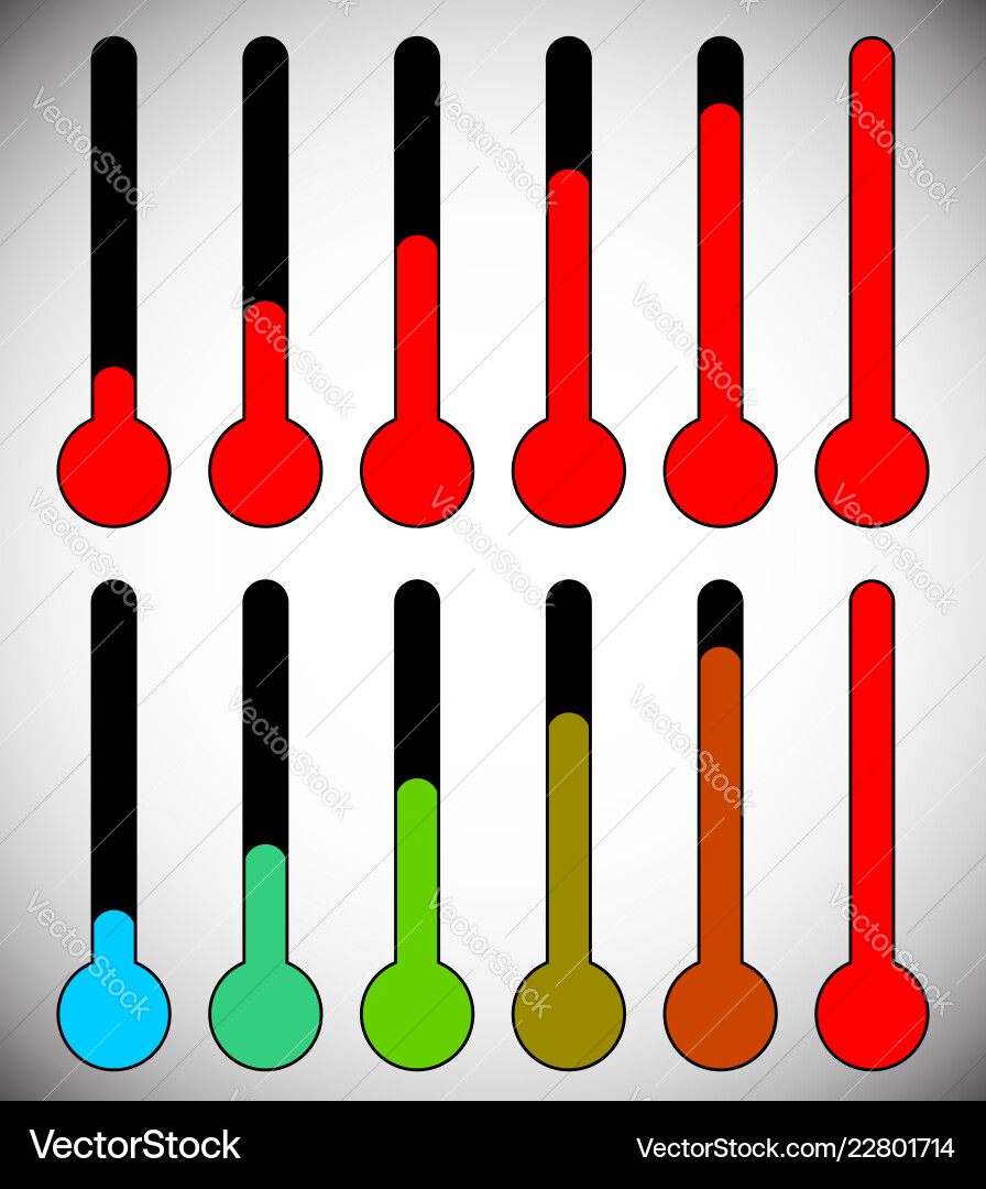 Simple thermometer graphics for temperature level Simple thermometer graphics for temperature level vector image