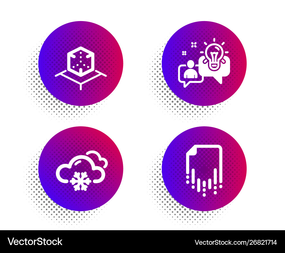 Snow weather augmented reality and idea icons set Snow weather augmented reality and idea icons set vector image