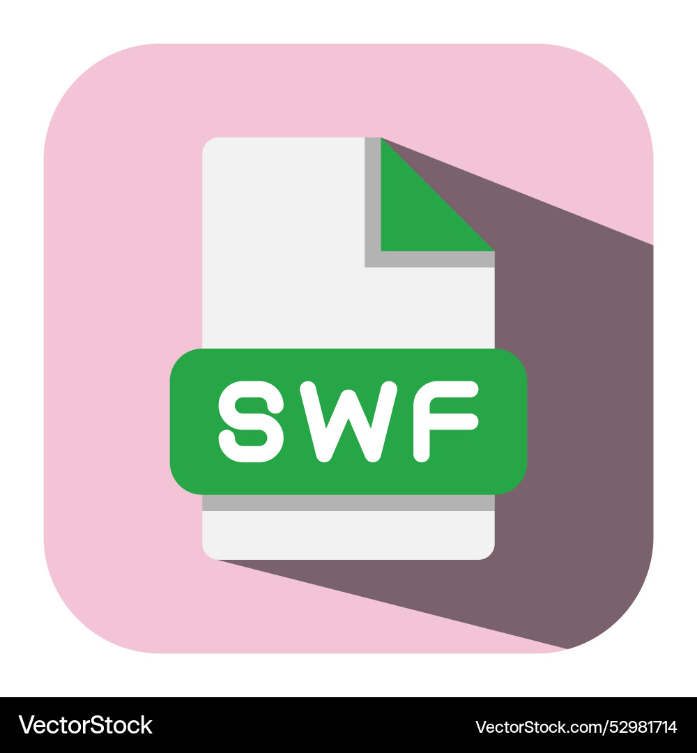Swf file type flat icon minimalist symbol icons Swf file type flat icon minimalist symbol icons Vector Image