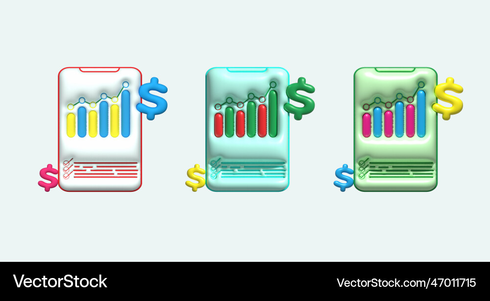 3d planning graphing charting and setting Vector Image